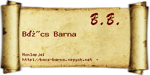 Bács Barna névjegykártya