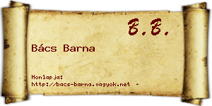 Bács Barna névjegykártya